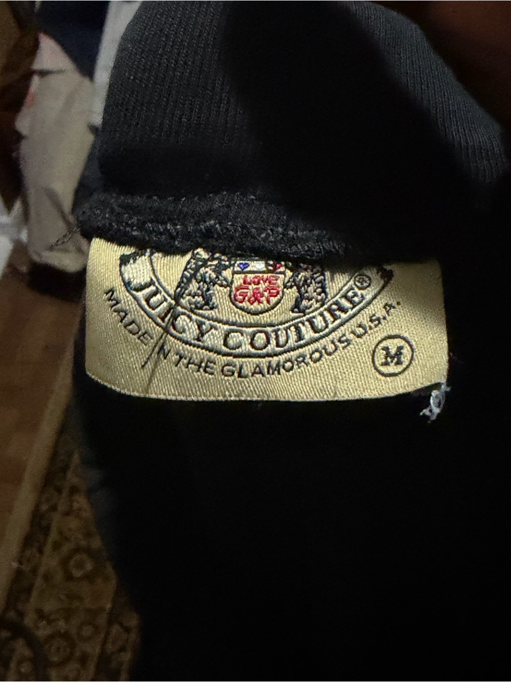 Vintage Y2K Juicy Couture Black Velour Flared Sweatpants - Picture 3 of 3